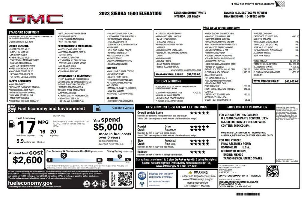 gmc sierra 1500 2023 1GTUUCEDXPZ137441 image
